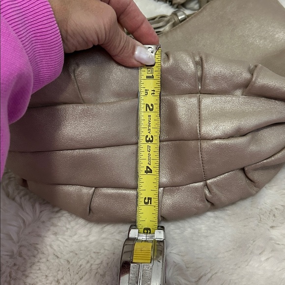 B. Makowsky Taupe Metallic Leather Hobo Bag - Picture 9 of 12